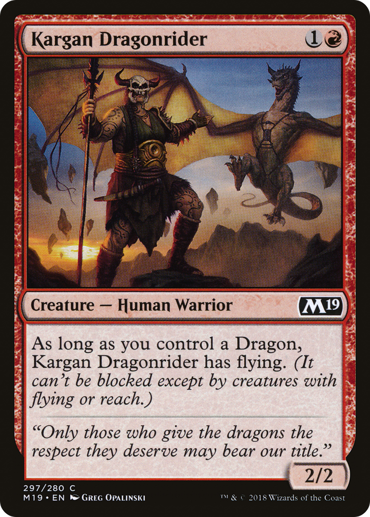 Kargan Dragonrider (M19-297)  - Core Set 2019