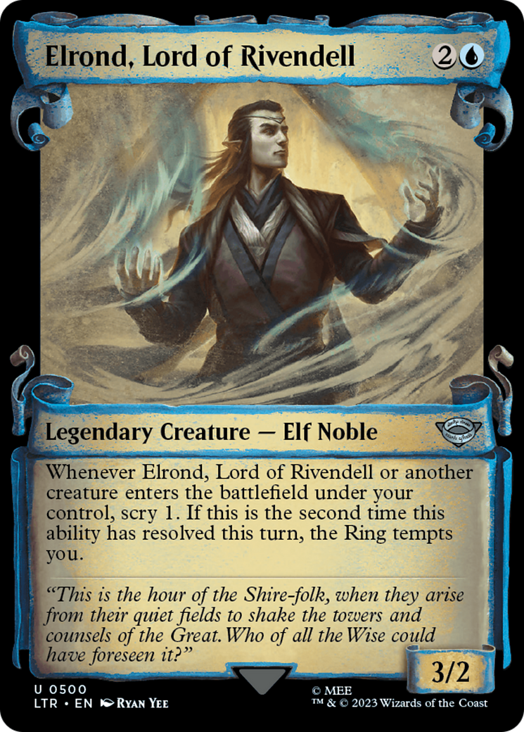 Elrond, Lord of Rivendell (Showcase Scrolls) (LTR-500)  Foil - The Lord of the Rings: Tales of Middle-earth: (Showcase)