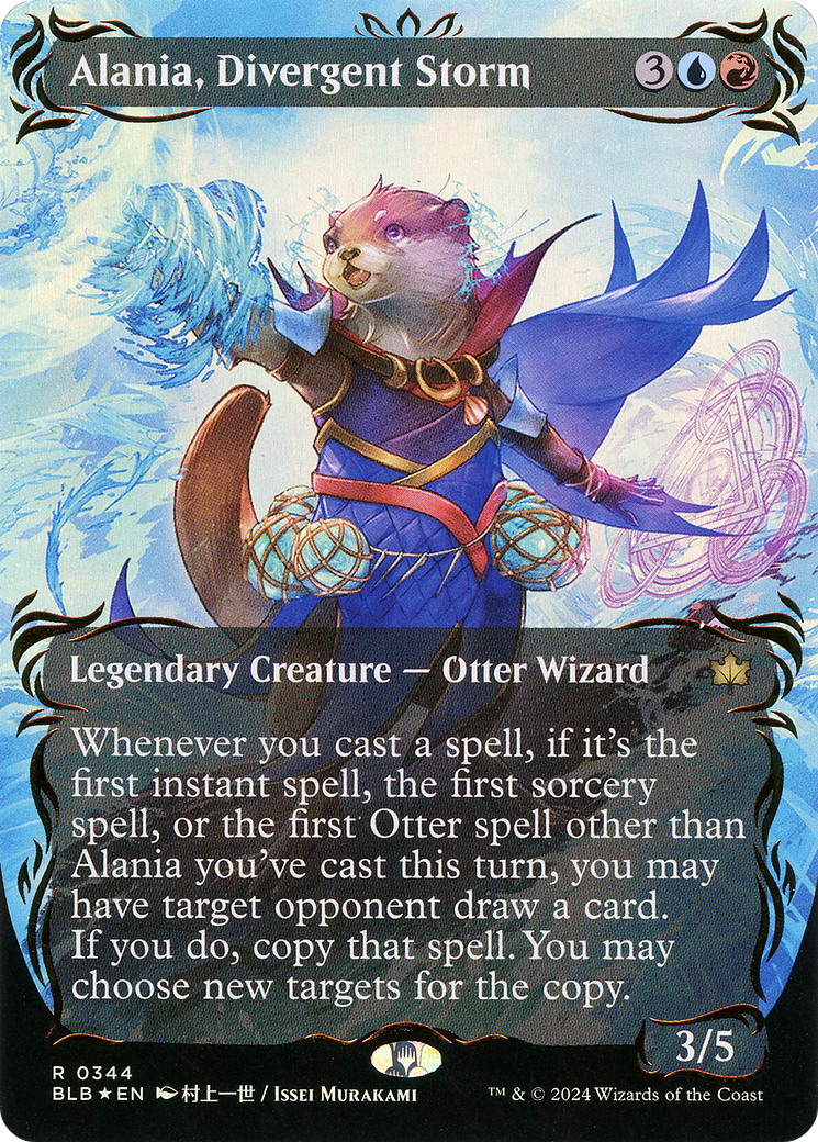 Alania, Divergent Storm (Borderless) (Raised Foil) (BLB-344)  Foil - Bloomburrow: (Showcase)