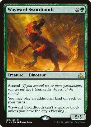 Wayward Swordtooth (RIX-150)  Foil - Rivals of Ixalan