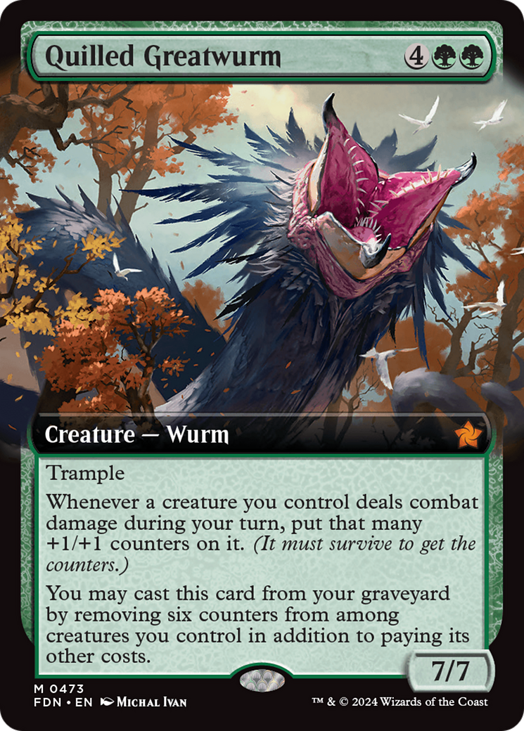 Quilled Greatwurm (FDN-473)  Foil - Foundations: (Extended Art)