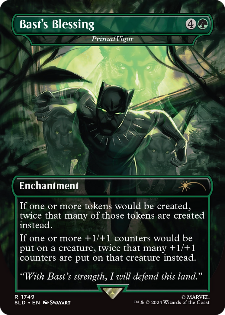Bast's Blessing - Primal Vigor (SLD-1749)  - Secret Lair Drop / Bast's Blessing (Borderless)