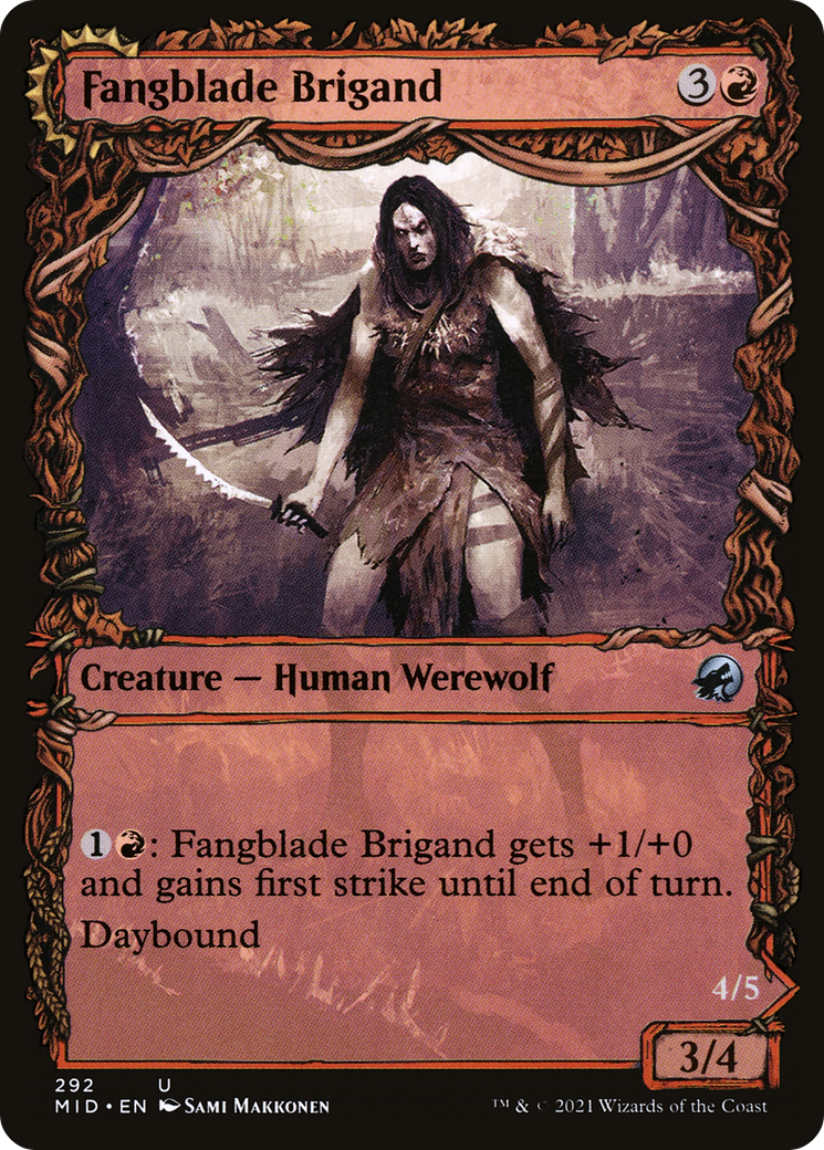 Fangblade Brigand (Showcase) (MID-292)  Foil - Innistrad: Midnight Hunt: (Showcase, Double Faced Transform)