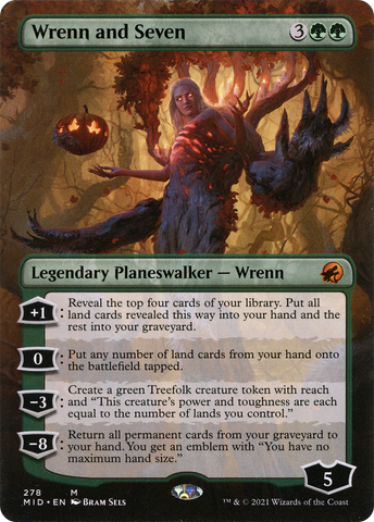 Wrenn and Seven (Borderless) (MID-278)  Foil - Innistrad: Midnight Hunt