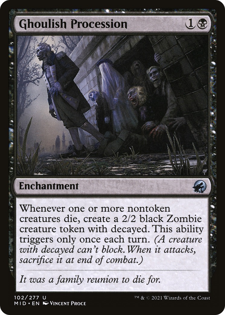 Ghoulish Procession (MID-102)  Foil - Innistrad: Midnight Hunt