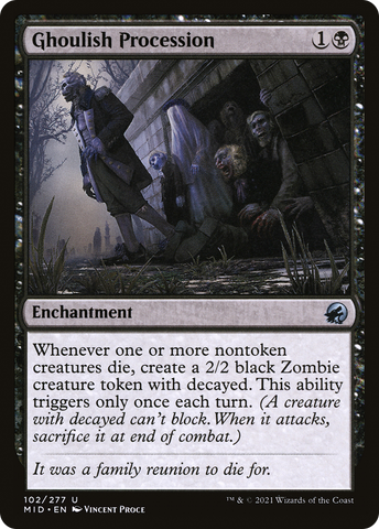 Ghoulish Procession (MID-102)  Foil - Innistrad: Midnight Hunt