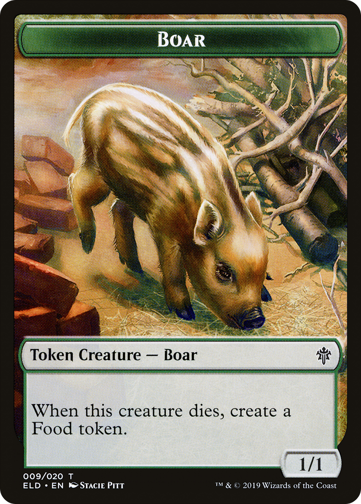 Boar (TELD-009)  - Throne of Eldraine Tokens