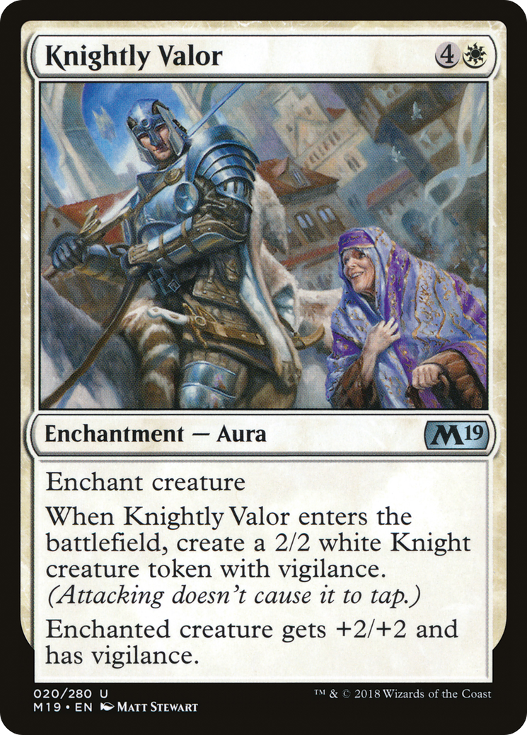 Knightly Valor (M19-020)  Foil - Core Set 2019