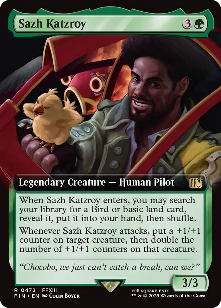 Sazh Katzroy (Extended Art) (FIN-472)  Foil - FINAL FANTASY: (Extended Art)