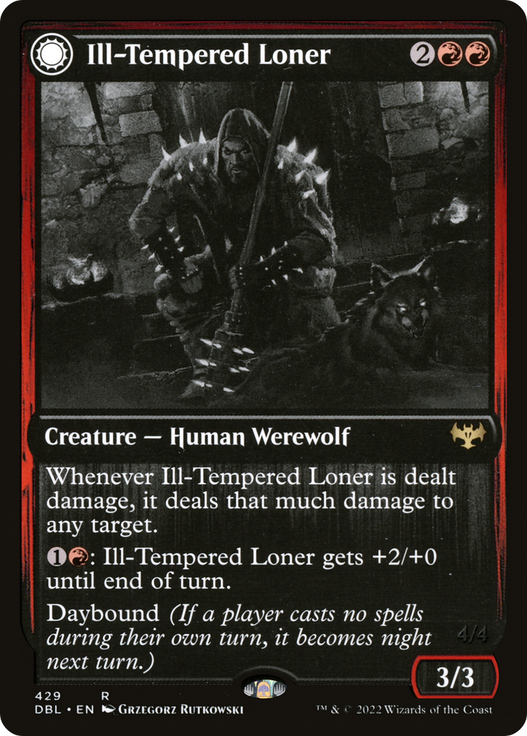 Ill-Tempered Loner (DBL-429)  - Innistrad: Double Feature: (Double Faced Transform)