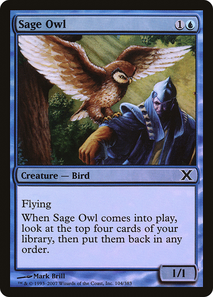 Sage Owl (10E-104★)  Foil - Tenth Edition