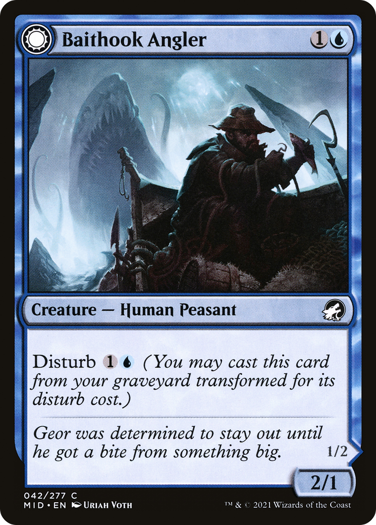 Baithook Angler (MID-042)  Foil - Innistrad: Midnight Hunt: (Double Faced Transform)
