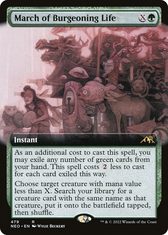 March of Burgeoning Life (Extended Art) (NEO-479)  - Kamigawa: Neon Dynasty: (Extended Art)
