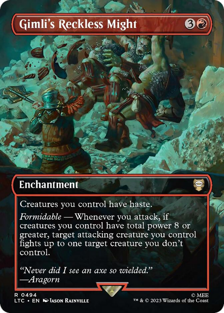 Gimli's Reckless Might (Borderless) (LTC-494)  Foil - Tales of Middle-earth Commander