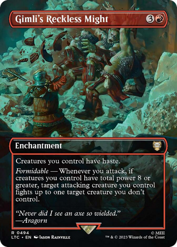 Gimli's Reckless Might (Borderless) (LTC-494)  Foil - Tales of Middle-earth Commander