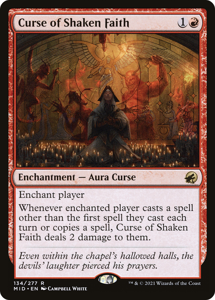 Curse of Shaken Faith (MID-134)  Foil - Innistrad: Midnight Hunt