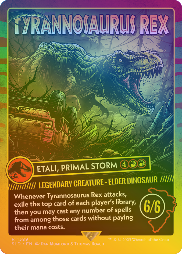Tyrannosaurus Rex - Etali, Primal Storm (Rainbow Foil) (SLD-1389)  Foil - Secret Lair Drop / Tyrannosaurus Rex (Borderless)