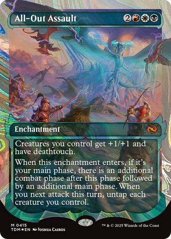 All-Out Assault (Showcase) (Halo Foil) (TDM-415)  Foil - Tarkir: Dragonstorm: (Showcase, enchantment)