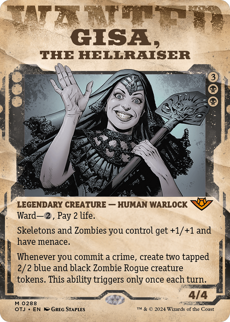 Gisa, the Hellraiser (Showcase) (OTJ-288)  - Outlaws of Thunder Junction: (Showcase) (Borderless)
