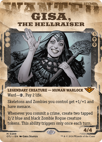 Gisa, the Hellraiser (Showcase) (OTJ-288)  Foil - Outlaws of Thunder Junction: (Showcase) (Borderless)