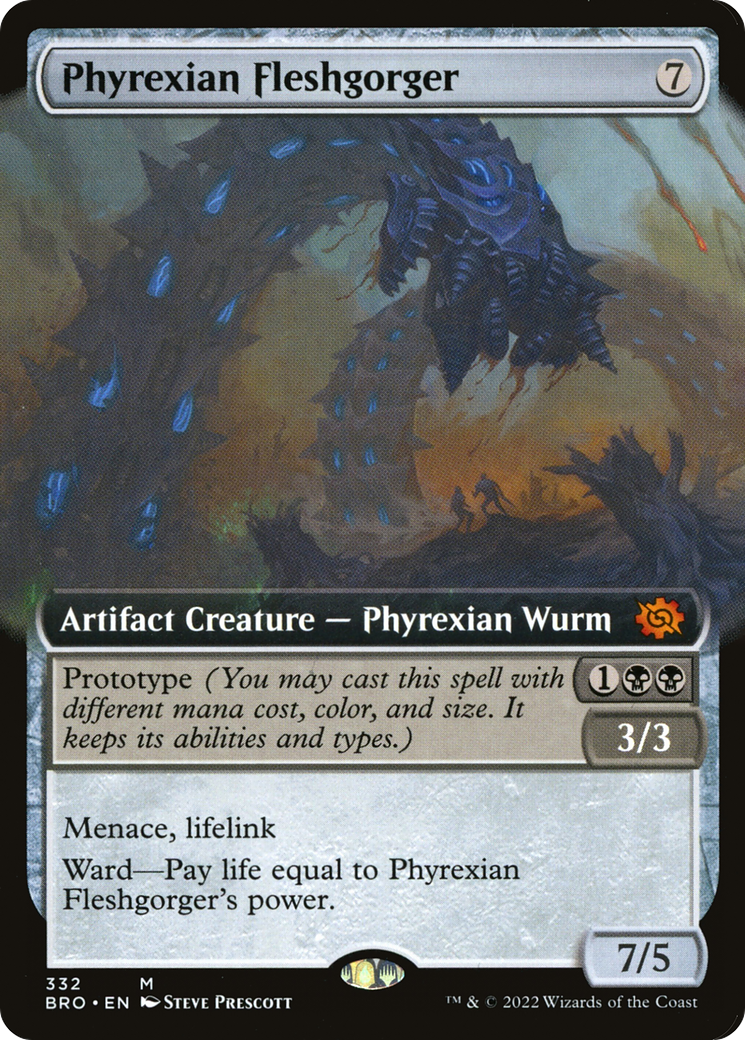 Phyrexian Fleshgorger (Extended Art) (BRO-332)  Foil - The Brothers' War: (Extended Art)