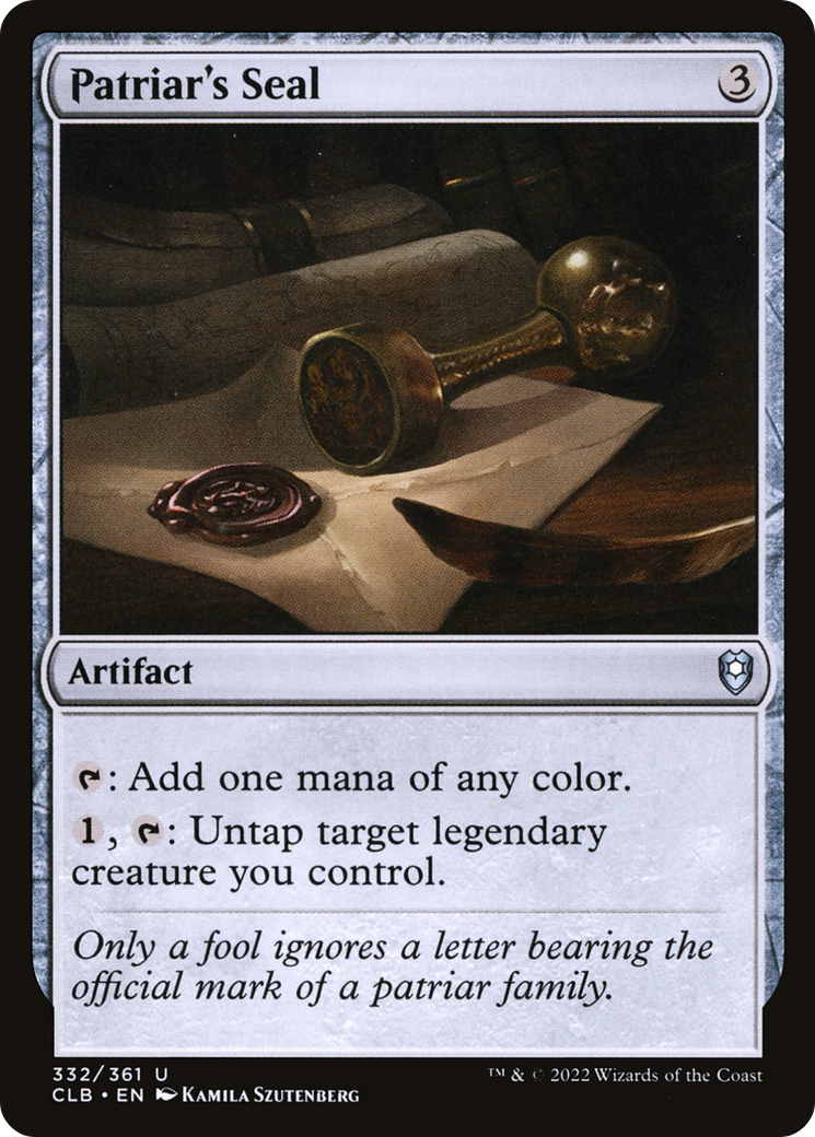 Patriar's Seal (CLB-332)  Foil - Commander Legends: Battle for Baldur's Gate