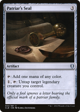 Patriar's Seal (CLB-332)  Foil - Commander Legends: Battle for Baldur's Gate
