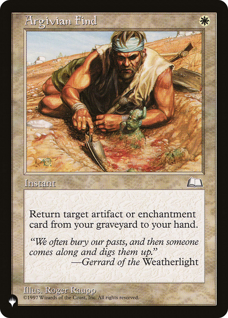 Argivian Find (LIST-)  - The List