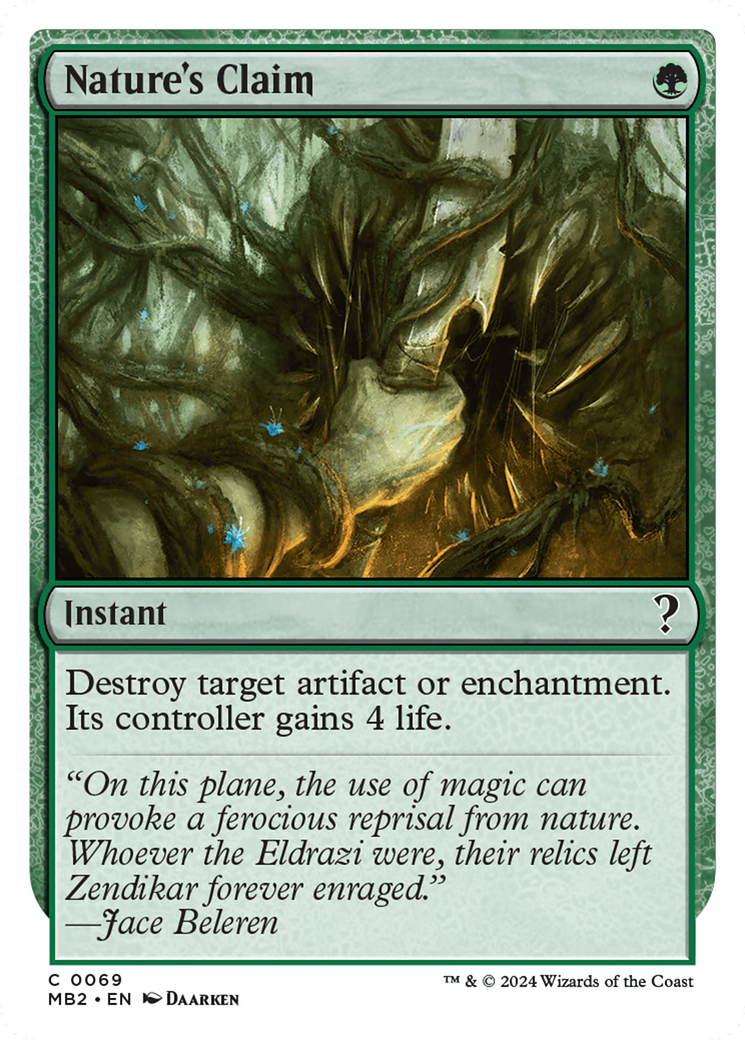 Nature's Claim (White Border) (MB2-069)  - Mystery Booster 2
