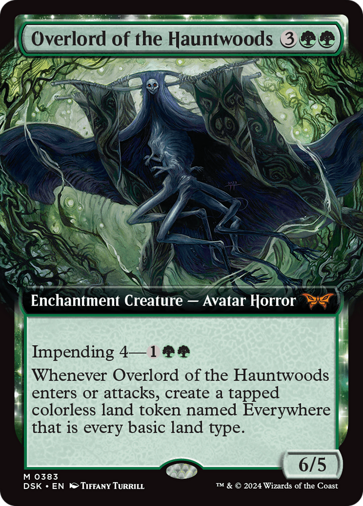 Overlord of the Hauntwoods (Extended Art) (DSK-383)  - Duskmourn: House of Horror: (Extended Art, enchantment)