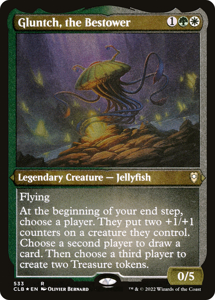 Gluntch, the Bestower (CLB-533)  Etched Foil - Commander Legends: Battle for Baldur's Gate