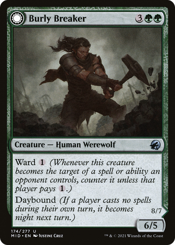 Burly Breaker (MID-174)  - Innistrad: Midnight Hunt: (Double Faced Transform)
