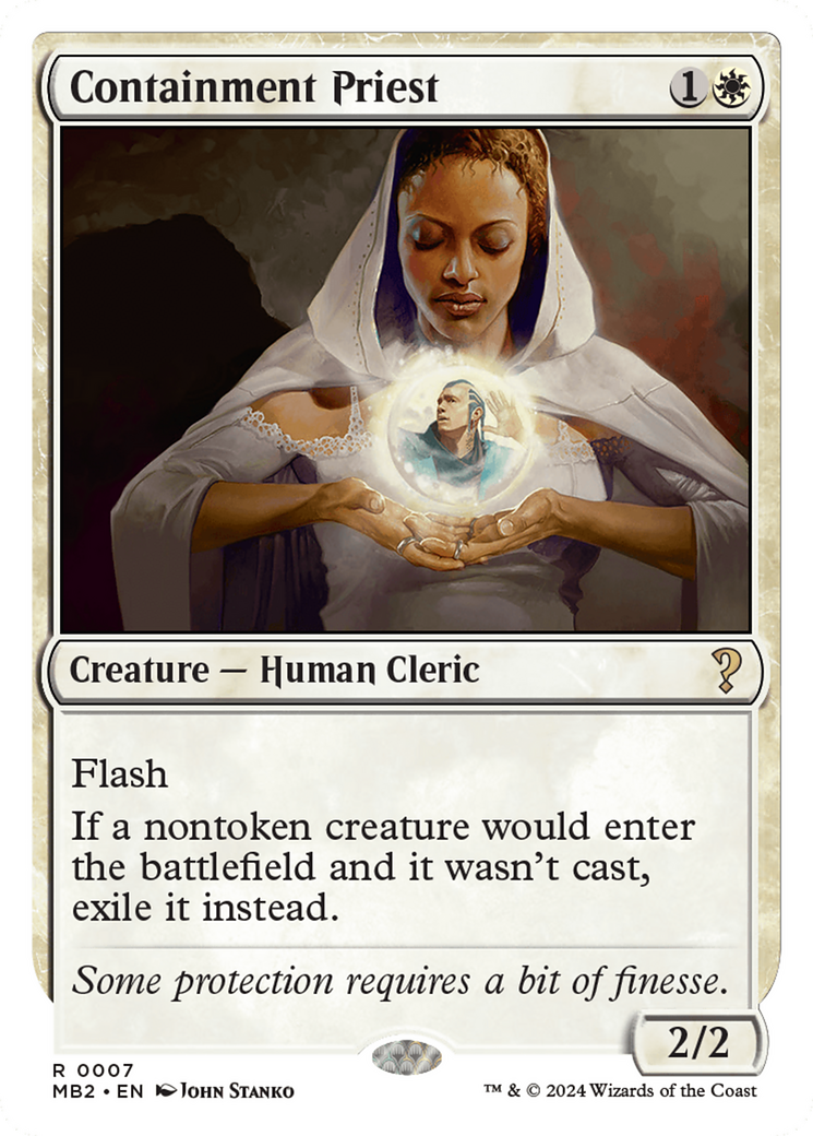 Containment Priest (White Border) (MB2-007)  - Mystery Booster 2