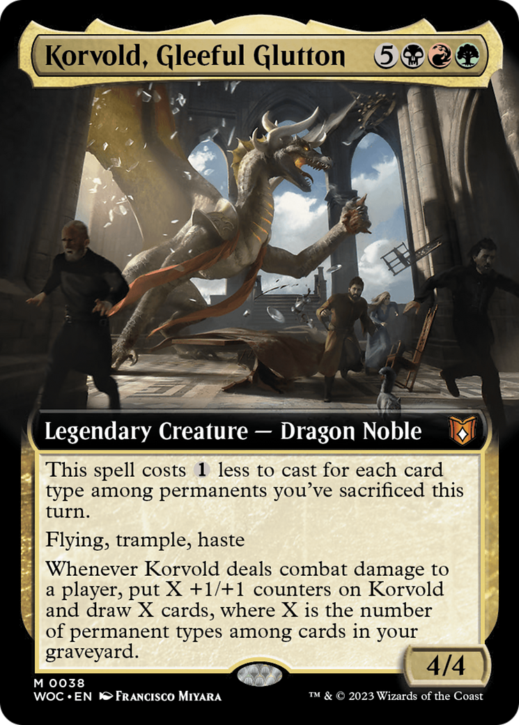 Korvold, Gleeful Glutton (Extended Art) (WOC-038)  - Wilds of Eldraine Commander: (Extended Art)