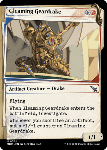 Gleaming Geardrake (Showcase) (MKM-361)  Foil - Murders at Karlov Manor: (Showcase)