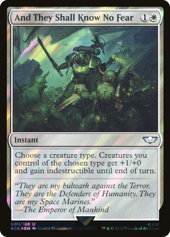 And They Shall Know No Fear (Surge Foil) (40K-009)  Foil - Warhammer 40,000 Commander