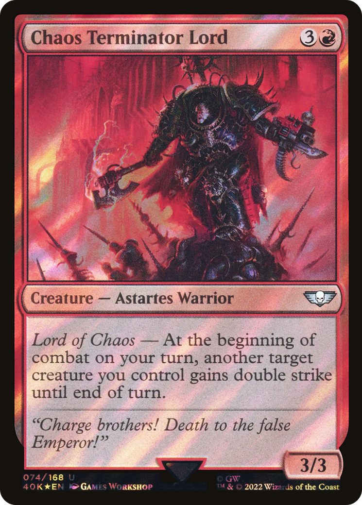 Chaos Terminator Lord (Surge Foil) (40K-074)  Foil - Warhammer 40,000 Commander