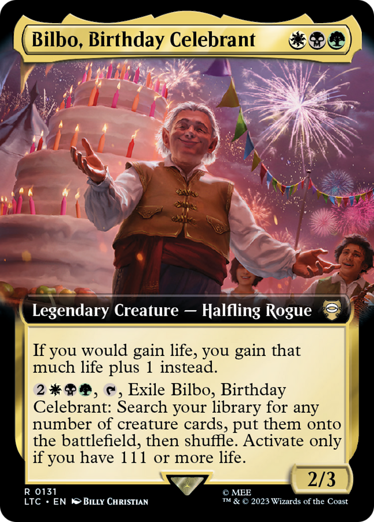 Bilbo, Birthday Celebrant (Extended Art) (LTC-131)  Foil - Tales of Middle-earth Commander: (Extended Art)