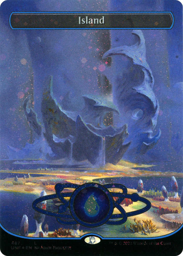 Island (487) (Borderless) (Galaxy Foil) (UNF-487)  Foil - Unfinity