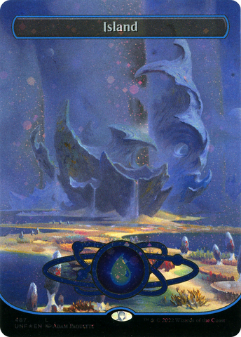Island (487) (Borderless) (Galaxy Foil) (UNF-487)  Foil - Unfinity