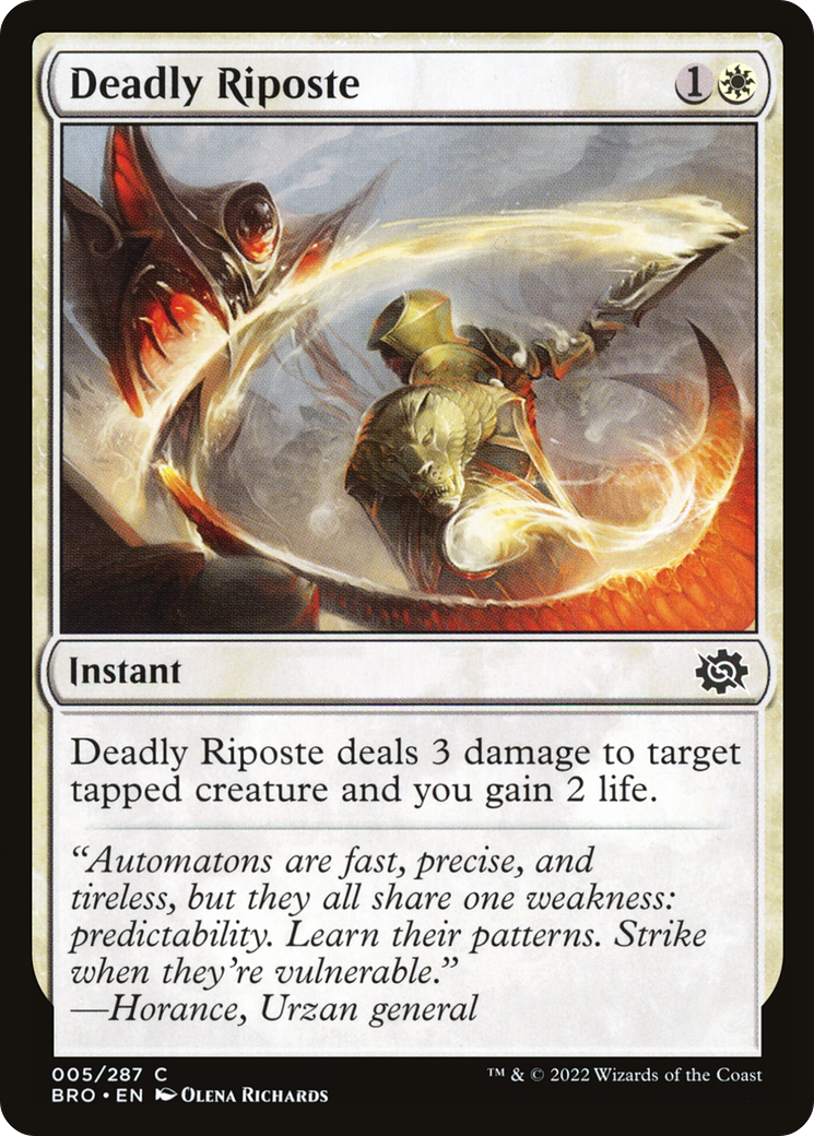 Deadly Riposte (BRO-005)  Foil - The Brothers' War