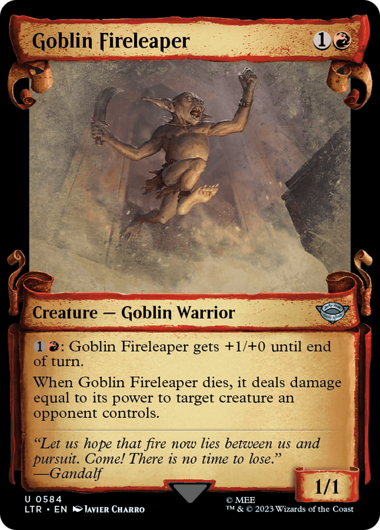 Goblin Fireleaper (Showcase Scrolls) (LTR-584)  Foil - The Lord of the Rings: Tales of Middle-earth: (Showcase)