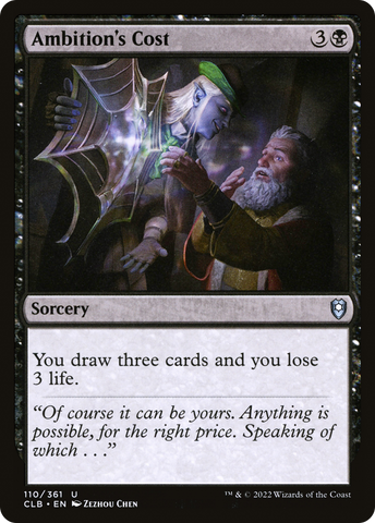 Ambition's Cost (CLB-110)  Foil - Commander Legends: Battle for Baldur's Gate