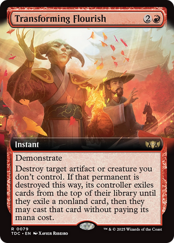 Transforming Flourish (Extended Art) (TDC-079) - Commander: Tarkir: Dragonstorm: (Extended Art)
