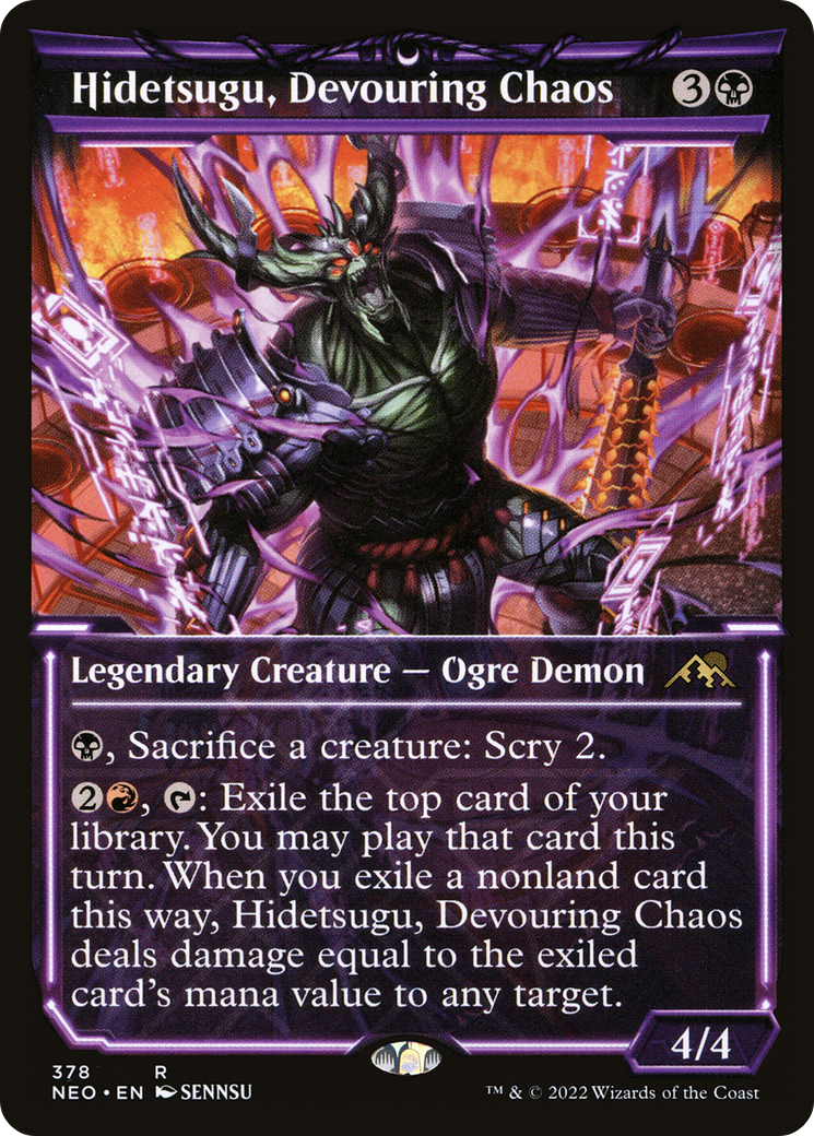 Hidetsugu, Devouring Chaos (Showcase) (NEO-378)  Foil - Kamigawa: Neon Dynasty: (Showcase)
