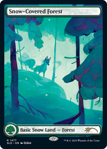 Snow-Covered Forest (1477) (SLD-1477)  - Secret Lair Drop: (Full Art)