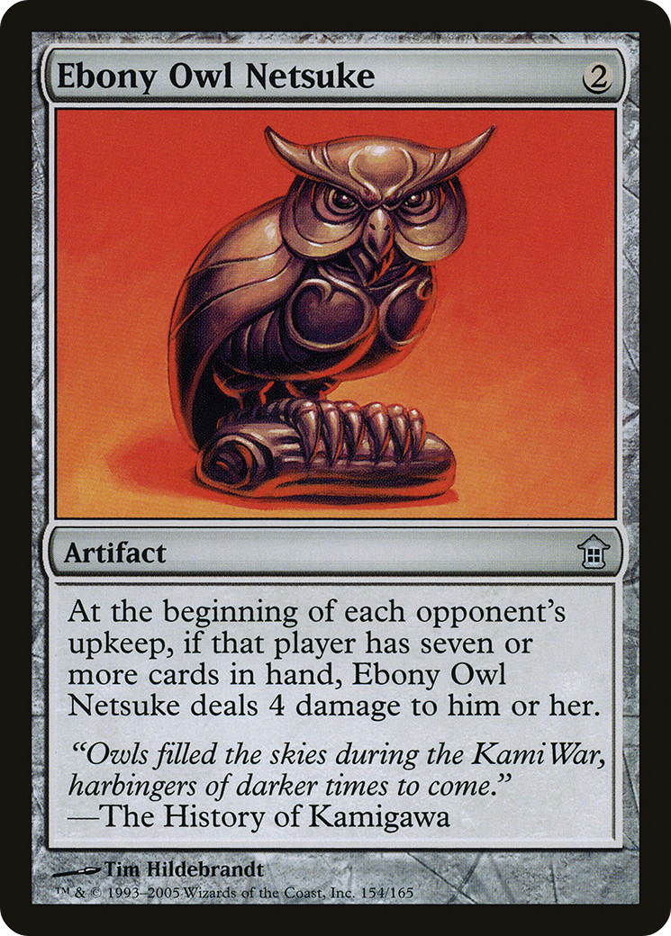Ebony Owl Netsuke (SOK-154)  Foil - Saviors of Kamigawa