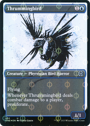 Thrummingbird (Showcase) (Step-and-Compleat Foil) (ONE-432)  Foil - Phyrexia: All Will Be One: (Showcase)