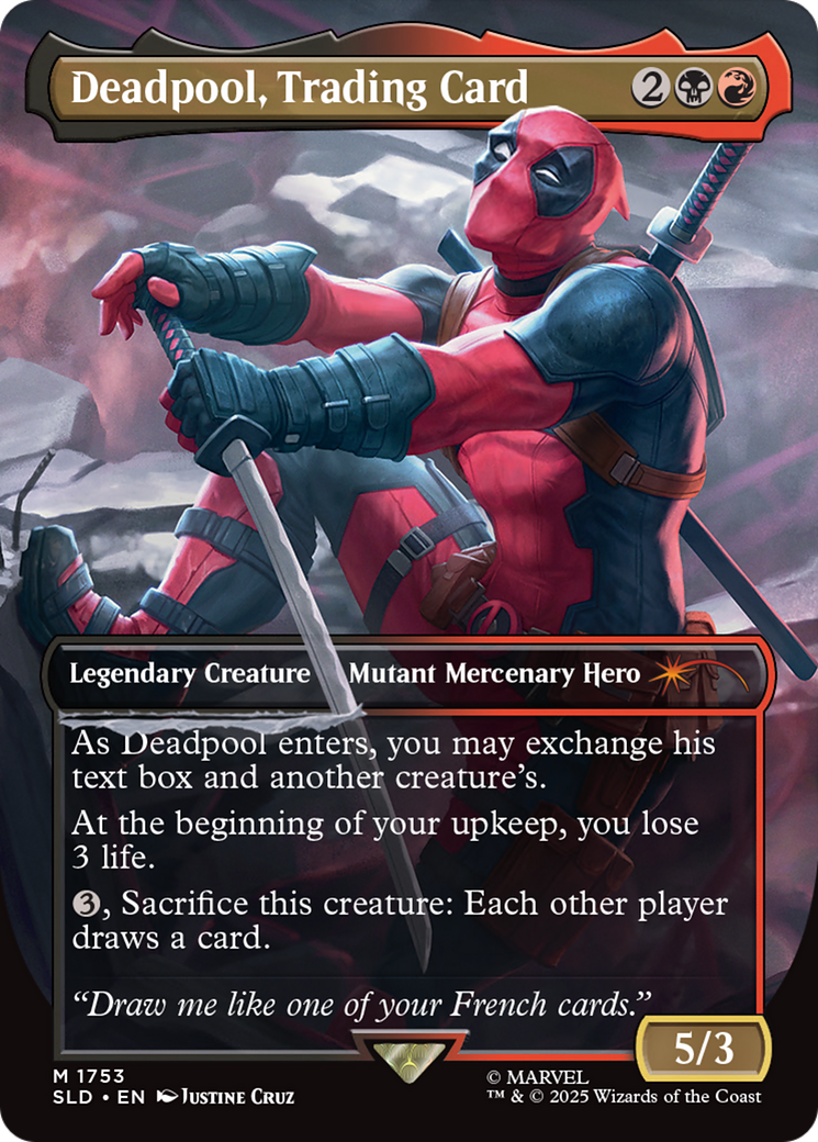 Deadpool, Trading Card (SLD-1753)  - Secret Lair Drop (Borderless)