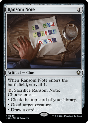 Ransom Note (0046) (MKC-046)  - Murders at Karlov Manor Commander